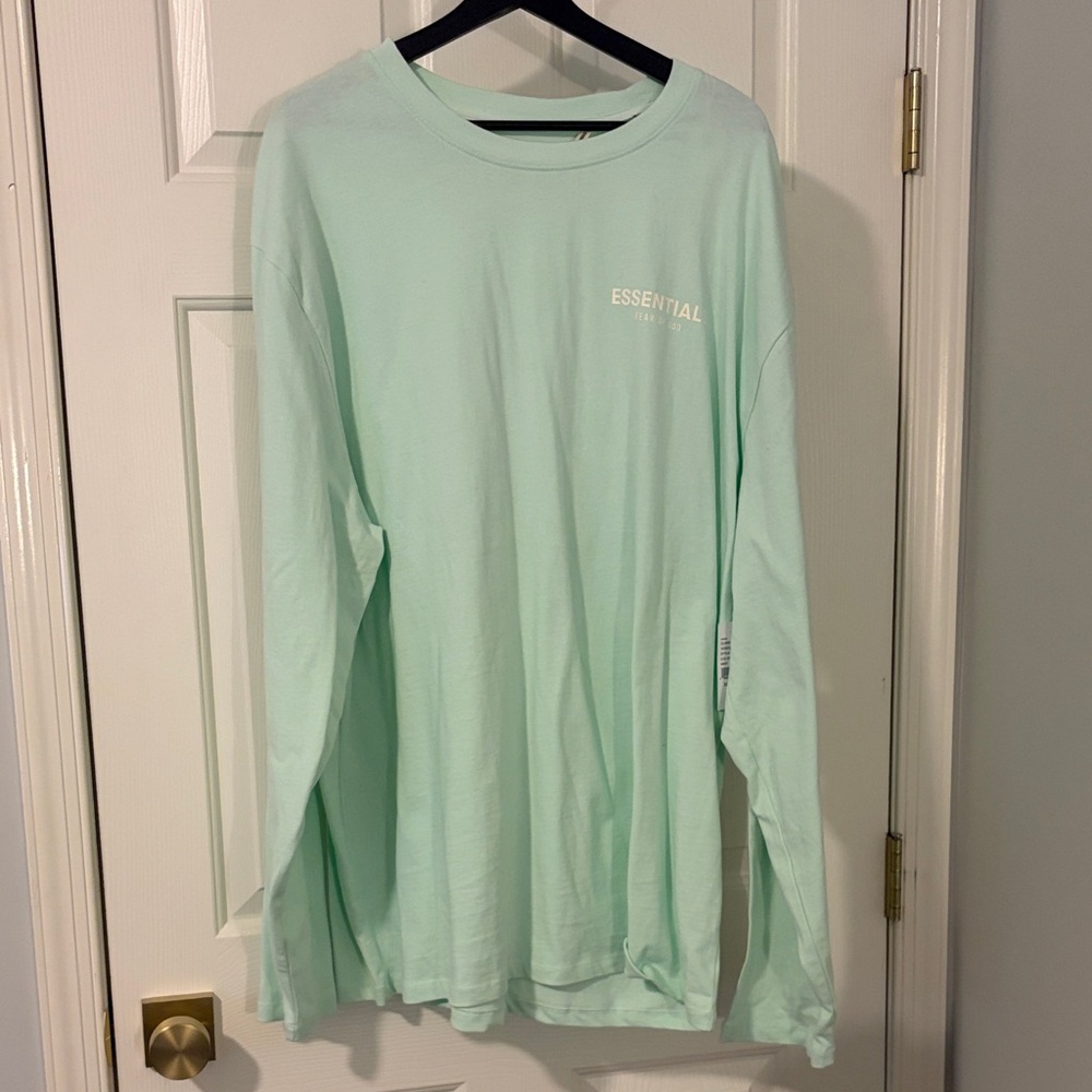 Fear of God - Essentials Mint Green Long Sleeve Oversized Tee